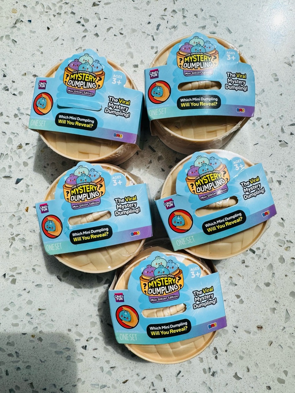 5x Mini Glitter series Mystery Dumpling  -Crazy Fun Squishy Bun Viral